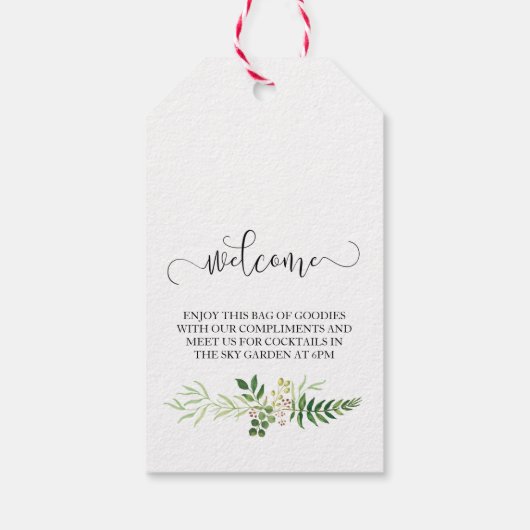 Rustiek groen bruiloft gunst tas label cadeaulabel (Achterkant)