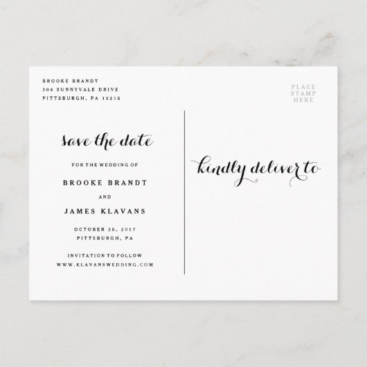 Rustiek groen bruiloft Save the Date Post Kaart (Achterkant)