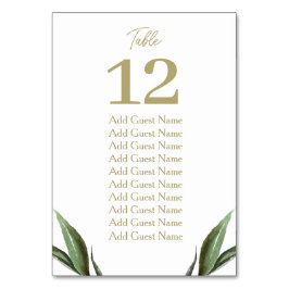 Rustiek groen Bruiloft Tafel Nummer Zitkaart Kaart