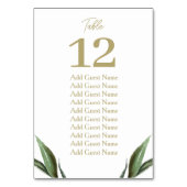 Rustiek groen Bruiloft Tafel Nummer Zitkaart Kaart (Achterkant)