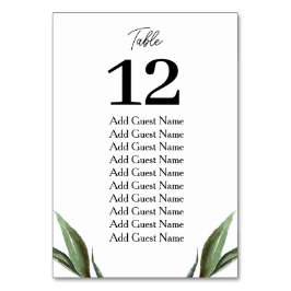 Rustiek groen Bruiloft Tafel Nummer Zitkaart Kaart