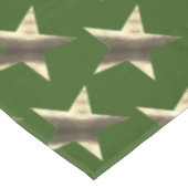 Rustiek Groen Bruin Sterren Patroon Feestelijke Ke Tafelkleed (Gekanteld)