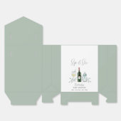 Rustiek groen Champagne Sip & See Baby shower Bedankdoosjes (Ongevouwen)