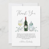 Rustiek groen Champagne Sip & See Baby shower Bedankkaart (Voorkant)