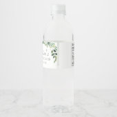 Rustiek groen Chic Woodland Animals Baby shower Waterfles Etiket (Achterkant)