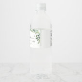 Rustiek groen Chic Woodland Dieren 1e verjaardag Waterfles Etiket (Achterkant)