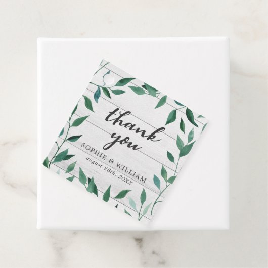 Rustiek groen dank u bedankjes labels (In situ)