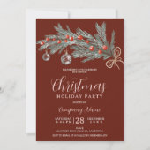 Rustiek groen dennenrood Kerstbedrijf corporate Kaart (Voorkant)