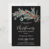 Rustiek groen dennenrood Kerstbedrijf corporate Kaart (Voorkant)