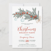 Rustiek groen dennenrood Kerstbedrijf corporate Kaart (Voorkant)