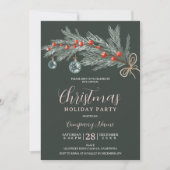 Rustiek groen dennenrood Kerstbedrijf corporate Kaart (Voorkant)