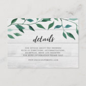 Rustiek groen Details Informatiekaartje (Voorkant)