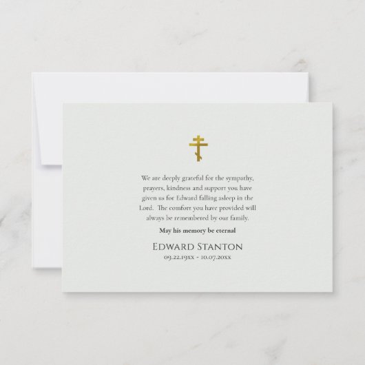 Rustiek groen Eenvoudige orthodoxe Christelijke be Bedankkaart (Achterkant)