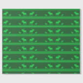 Rustiek groen eland inpakpapier (Vlak)