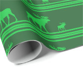 Rustiek groen eland inpakpapier (Rol Hoek)