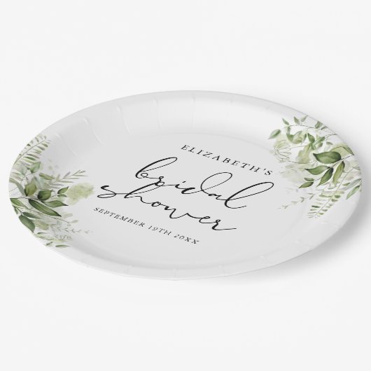 Rustiek groen Elegant Script Vrijgezellenfeest Papieren Bordje (Gekanteld)