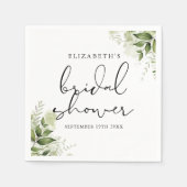 Rustiek groen Elegant Script Vrijgezellenfeest Servet (Voorkant)