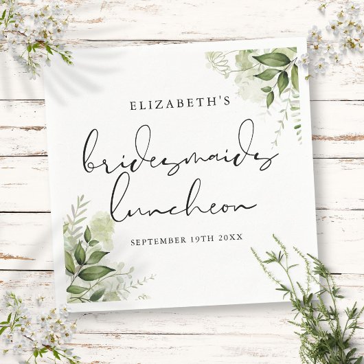 Rustiek groen Elegante bruidsmeisjes lunch Servet