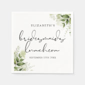 Rustiek groen Elegante bruidsmeisjes lunch Servet (Voorkant)