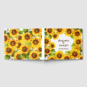 Rustiek groen elegante moderne zonnebloem bruiloft gastenboek (Volledig)