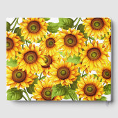 Rustiek groen elegante moderne zonnebloem bruiloft gastenboek (Achterkant)