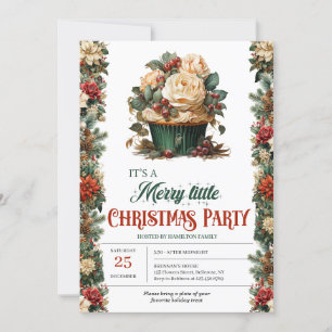 Rustiek groen en goud elegante kerst cupcake kaart