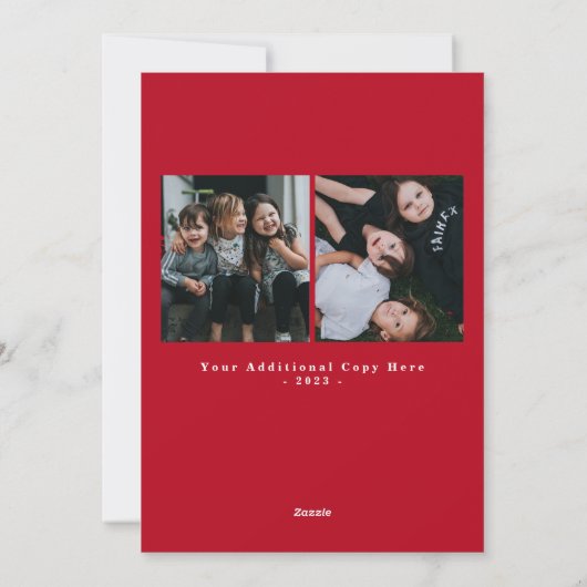 Rustiek groen en hout Kerstmis Foto Feestdagenkaart (Achterkant)