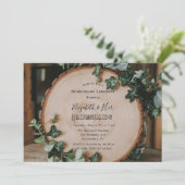 Rustiek groen en hout plak bruidsmeisjes lunch kaart (Staand voorkant)