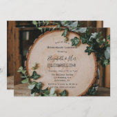 Rustiek groen en hout plak bruidsmeisjes lunch kaart (Voorkant / Achterkant)