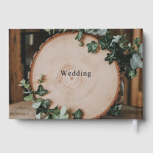 Rustiek groen en houtsnijwerk gastenboek (Achterkant)