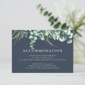 Rustiek groen en Navy Eucalyptus Waterverf Informatiekaartje (Staand voorkant)