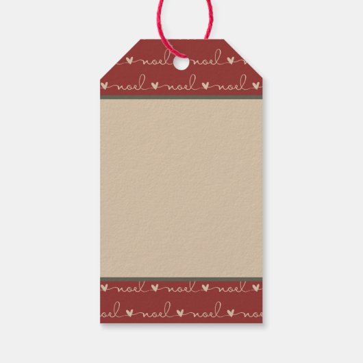 Rustiek groen en Tan Noel Gift Label Cadeaulabel (Achterkant)