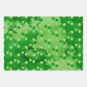 Rustiek groen en wit Shamrock Clovers set van 3 Inpakpapier Vel (Voorkant 3)