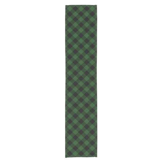 Rustiek groen en zwarte Buffalo Plaid Korte Tafelloper (Voorkant)