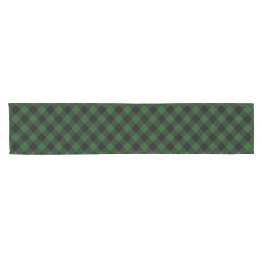 Rustiek groen en zwarte Buffalo Plaid Korte Tafelloper (Horizontaal)