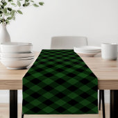 Rustiek groen en zwarte Buffalo Plaid Korte Tafelloper