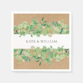 Rustiek groen Eucalyptus Garland bruiloft Servet