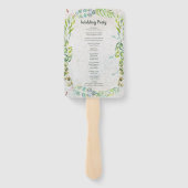 Rustiek groen eucalyptus huwelijksprogramma handwaaier (Achterkant)