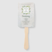 Rustiek groen eucalyptus huwelijksprogramma handwaaier (Voorkant)