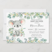 Rustiek groen Eucalyptus Koala Baby shower Boy Kaart (Voorkant)