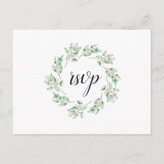 Rustiek groen Eucalyptus RSVP Een Maaltijd Keuze Uitnodiging Briefkaart (Voorkant)