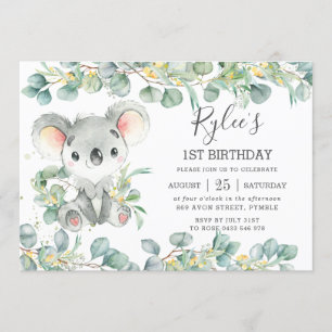 Rustiek groen Eucalyptus Schattige Koala Verjaarda Kaart