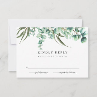 Rustiek groen Eucalyptus Waterverf RSVP-kaarten RSVP Kaartje