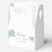 Rustiek groen Eucalyptus zomerhuwelijk. Bedankdoosjes (Geopend)