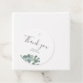 Rustiek groen Eucalyptus zomerhuwelijk. Bedankjes Labels (In situ)