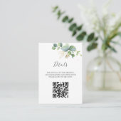 Rustiek groen Eucalyptus zomerhuwelijk. Informatiekaartje (Staand voorkant)