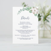 Rustiek groen Eucalyptus zomerhuwelijk. Informatiekaartje (Staand voorkant)