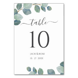 Rustiek groen Eucalyptus zomerhuwelijk. Kaart