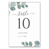 Rustiek groen Eucalyptus zomerhuwelijk. Kaart (Achterkant)