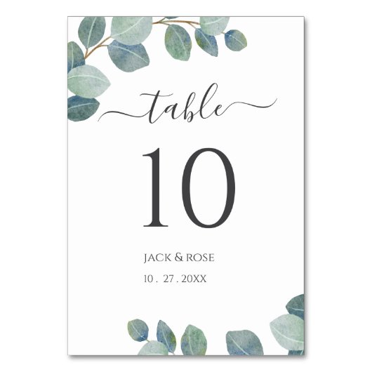 Rustiek groen Eucalyptus zomerhuwelijk. Kaart (Voorkant)